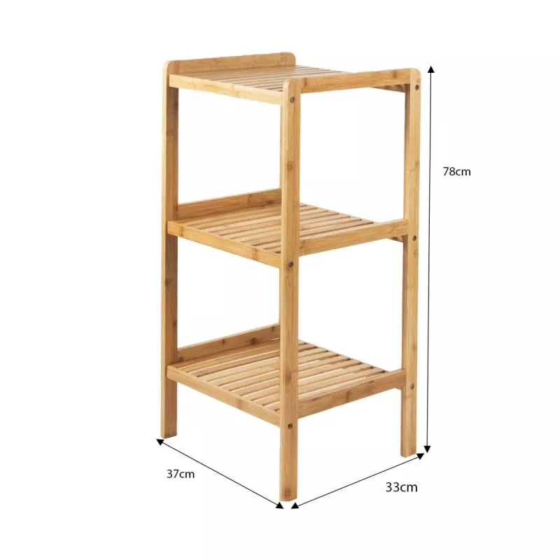 GreenBlue Bamboo vannas istabas skapis, 370x330x780mm, 3 plaukti, GB321