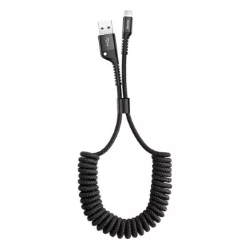 Baseus Spring-loaded kabelis Lightning 1m 2A (melnā krāsā)