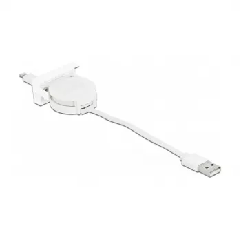 Kabelis DeLOCK Easy 45 modulis USB 2.0 izvelkams USB Type-A uz 8 Pin Lightning sievišķo balts
