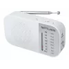 Pārnēsājamais radio Muse M-025 RW — analogais FM/MW, balts, bateriju darbināms, ārējā antena