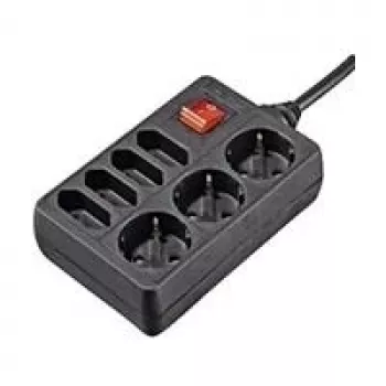 Hama 00108868 pagarinātājs 1.4 m 7 kontaktligzdas Iekštelpām Melns