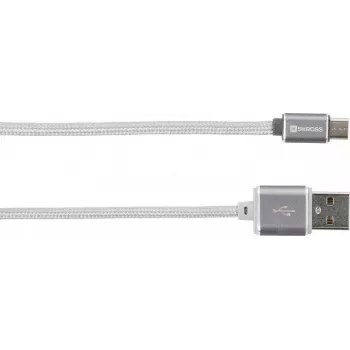 Skross 2.700240 1m USB A Micro-USB A balts USB kabelis (72665)