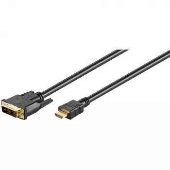 Wentronic Goobay HDMI™ / DVI-D kabelis, melns, 3 m - 19 polu HDMI™ spraudnis>DVI-D (18+1) spraudnis (51581)