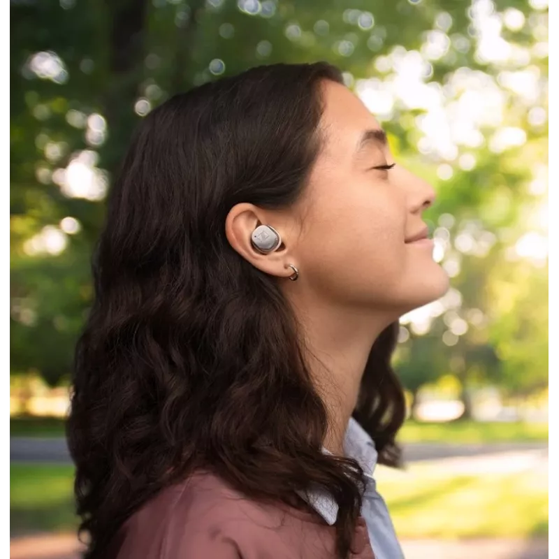 SENNHEISER Momentum MTW4 Bezvadu Bluetooth trokšņu slāpējošas sporta austiņas - Balts & Sudrabs