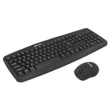 Bezvadu tastatūras un peles komplekts Tellur Basic Black — 2.4 GHz, USB uztvērējs, kompakts izkārtojums