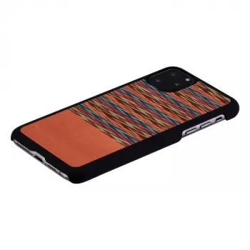 Viedtālruņa maciņš man and wood iPhone 11 Pro Max — brūns rūtains, melna apmale