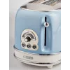 Ariete 155 Design 2 Slots Toaster ar Sviestmaižu Turētājiem, 6 Grauzdēšanas Līmeņi, 810 W, Nerūsējošā Tērauda Korpuss, Noņemama Drupaču Paplāte, Pasteļzils