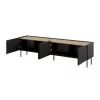 4D RTV skapis ONDA 200x40x35-54 melns (stāvošs vai stiprināms pie sienas)
