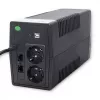 Qoltec Monolith nepārtrauktās barošanas avots (UPS) Double-conversion (Online) 1 kVA 600 W 2 SCHUKO kontaktligzdas