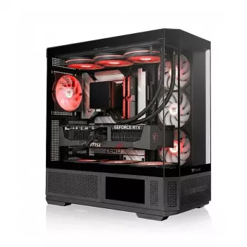 PC korpuss Mid-Tower THERMALTAKE Midi View 370 TG ARGB Melns ar rūdītu stiklu
