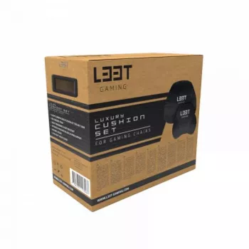 L33T Gaming 160382 Luksusa spēļu krēsla spilvenu komplekts, atmiņas putas, samts, īpaši mīksts, melns