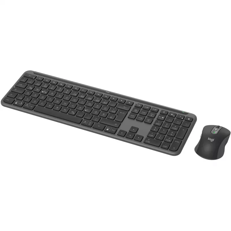 Logitech 920-012483 tastatūra ar peli, biroja komplekts, RF bezvadu + Bluetooth, QWERTZ vācu izkārtojums, grafīta krāsa