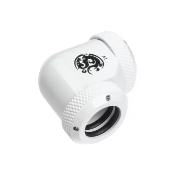 Adapteris 90° BitsPower Multi-Link 2x 12mm AD savienotājelementiem — balts (BP-DWE90DML)