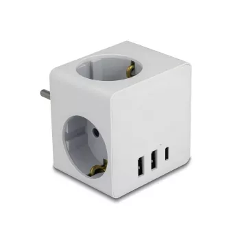 DeLOCK 11496 Strāvas adapteris ar 2 USB portiem, 5V 2.4A 3A, F tipa kontaktdakša