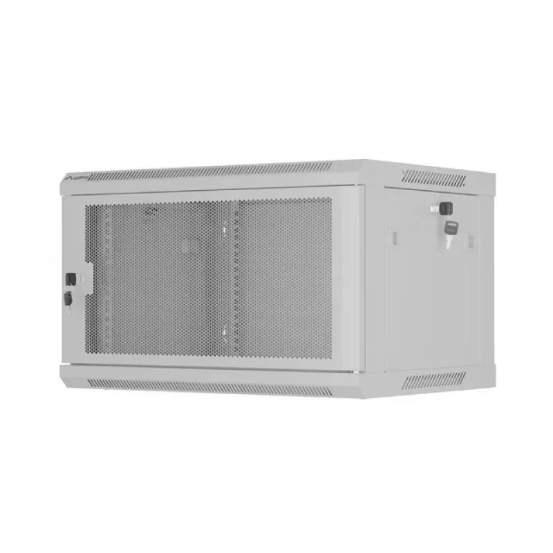 Lanberg sienas skapis 19 inch 6U 600x450 mm, pelēks, perforētas durvis