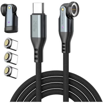 USB-C kabelis 4smarts GravityCord 240W 1,8 m – USB-C uz USB-C lieljaudas uzlāde un dati