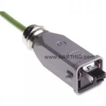 Harting Han® 3 A RJ45 savienotāja spraudnis, taisns, 4 polu, pelēks 09 45 115 1100