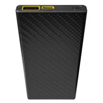 Pārnēsājams barošanas bloks Nitecore CARBO 10000 — Litija-jonu 10000 mAh, 38 W PD, USB-A + USB-C, pelēks