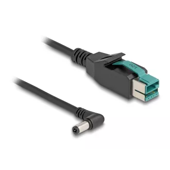 DeLOCK PoweredUSB kabelis vīrietis 12 V uz DC 5.5 x 2.5 mm vīrietis leņķis 1 m