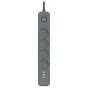 TRACER Power Line+ pārsprieguma aizsargs ar pagarinātāju 1.5m (4 kontaktligzdas + 3x USB-A, 5V 2.4A)