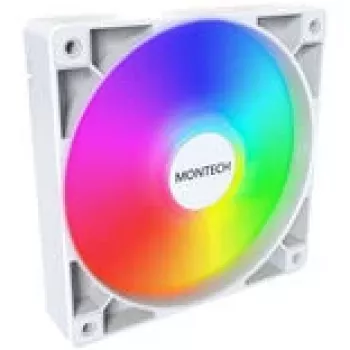 Dzesēšanas ventilators Montech GF120 PWM ARGB 120mm balts, PWM kontrole, ARGB apgaismojums