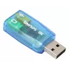 USB ārējā skaņas karte Gembird Virtus2 — USB interfeiss, 3.5 mm austiņu izeja, zils caurspīdīgs