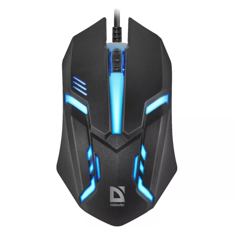 Vadu optiskā pele DEFENDER CYBER MB-560L — abpusēja, 1200 DPI, USB Type-A, 2 pogas, melna