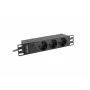 Lanberg PDU-03E-0200-BK strāvas sadales bloks (PDU) 3 AC kontaktligzdas 1U Melns