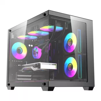 Datora korpuss DarkFlash B275 PRO (melns) ar 6 iebūvētiem ventilatoriem
