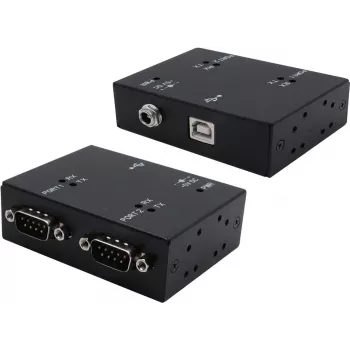 USB 2.0 uz 2-portu RS-232 adaptera kabelis Exsys EX-13072HM metāla korpuss