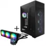 InWin Modfree Deluxe Big-Tower ar rūdītu stiklu + InWin NR36 ARGB AiO šķidruma dzesēšana - 360mm