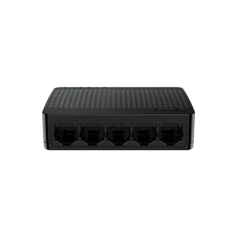 Tīkla slēdzis TENDA SG105M — 5 portu Gigabit Ethernet (10/100/1000), melns, darbvirsmas/sienas montāža