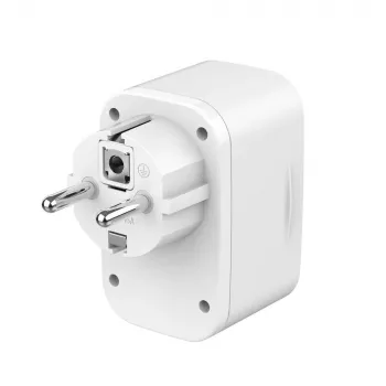 GEMBIRD TA-ACPDQC20-01-W Universāls 20W USB lādētājs ar caurlaides kontaktligzdu