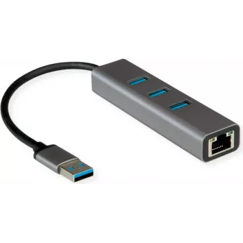 Doka klēpjdatoram ROLINE 12021112 Vadu USB Type-A Pelēks Ethernet 1000 Mbit/s