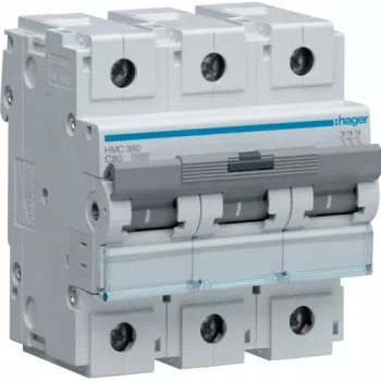 Hager Automātslēdzis 3P 15kA C-80A 4,5M HMC380