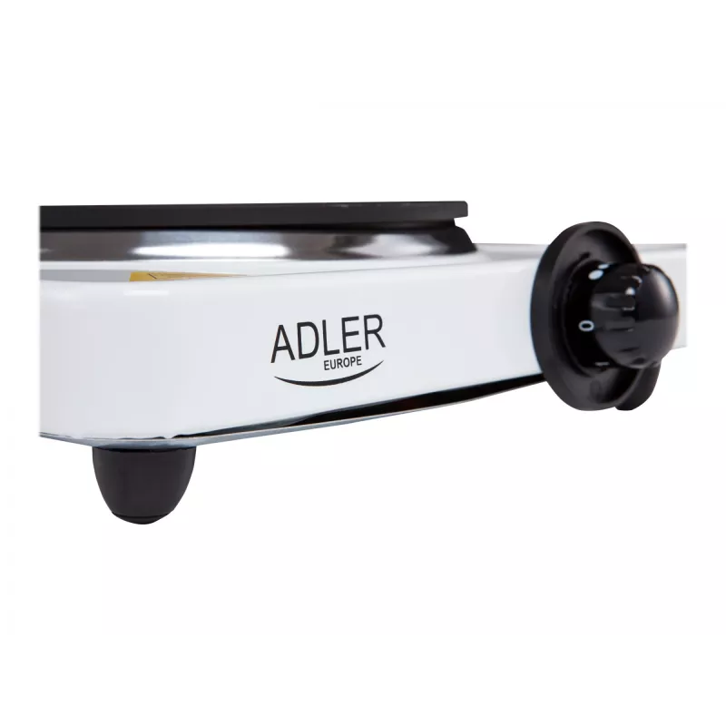Adler AD 6503 baltā galda plīts ar slēgto plāksni, 1 zona