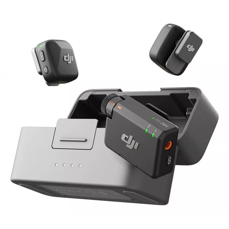 DJI Mic Mini (2 TX + 1 RX + Uzlādes futrālis) Bezvadu mikrofonu komplekts - Tumši pelēks
