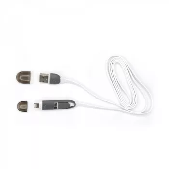 Sbox 2IN1W USB -> Micro USB + iPhone 5 M/M 1m balts
