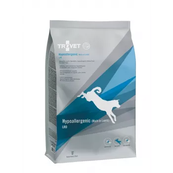 Sausā suņu barība TROVET Hypoallergenic LRD Lamb 3 kg — pieaugušiem suņiem, 20% proteīns, 16% tauki, bez lipekļa un sojas