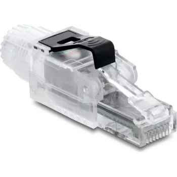 DELOCK RJ45 spraudnis lauka terminējamam Cat.6A neekranēts caurspīdīgs/melns (91127)