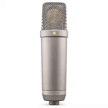 Studijas kondensatora mikrofons RØDE NT1‑A 5. paaudze — kardioīds, XLR/USB, 24/32 biti, līdz 192 kHz, max SPL 142 dB, sudraba krāsa