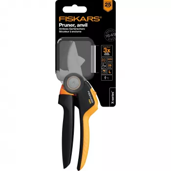 Fiskars X-Series P941 atzarošanas šķēres Anvil Melnas, Oranžas