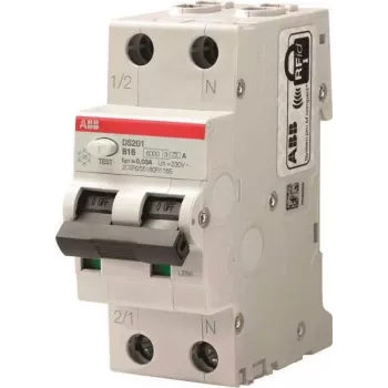 ABB DS201 B10 A30 RCBO Slēdzis 6kA 1P+N Tips A B10 30mA (2CSR255180R1105)