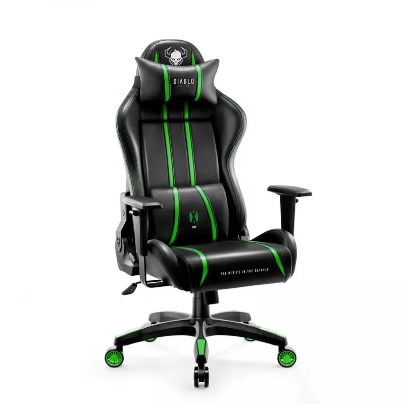 Diablo X-One 2.0 spēļu krēsls, melns/zaļš, parastais izmērs