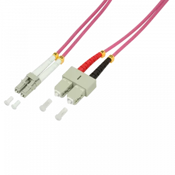 Logilink optiskais savienotājkabelis LC Multi-Mode (M) uz SC multi-mode (M) - 10 m - 50/125 µm - OM4 - bezhalogēna - violeta (FP4LS10)