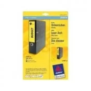 Avery L4769-20 Binder etiķetes dzeltenas 192 x 61 mm