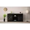 kumode 160x80x35 GRANERO melns/melns glancēts