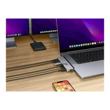HyperDrive DUO PRO 7-in-2 USB-C Centrmezgls MacBook Air/Pro (2016-2020)