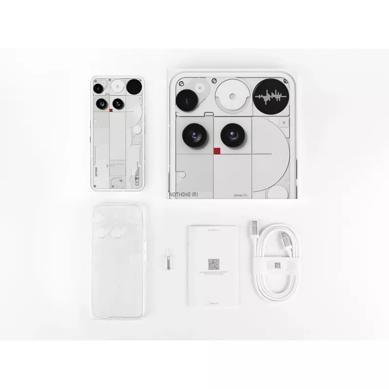 Nothing Phone (3) Balts - 5G Viedtālrunis - Dual-SIM - RAM 12 GB / Iekšējā atmiņa 256 GB - OLED-Ekrāns - 6.67 collas (A10000023)