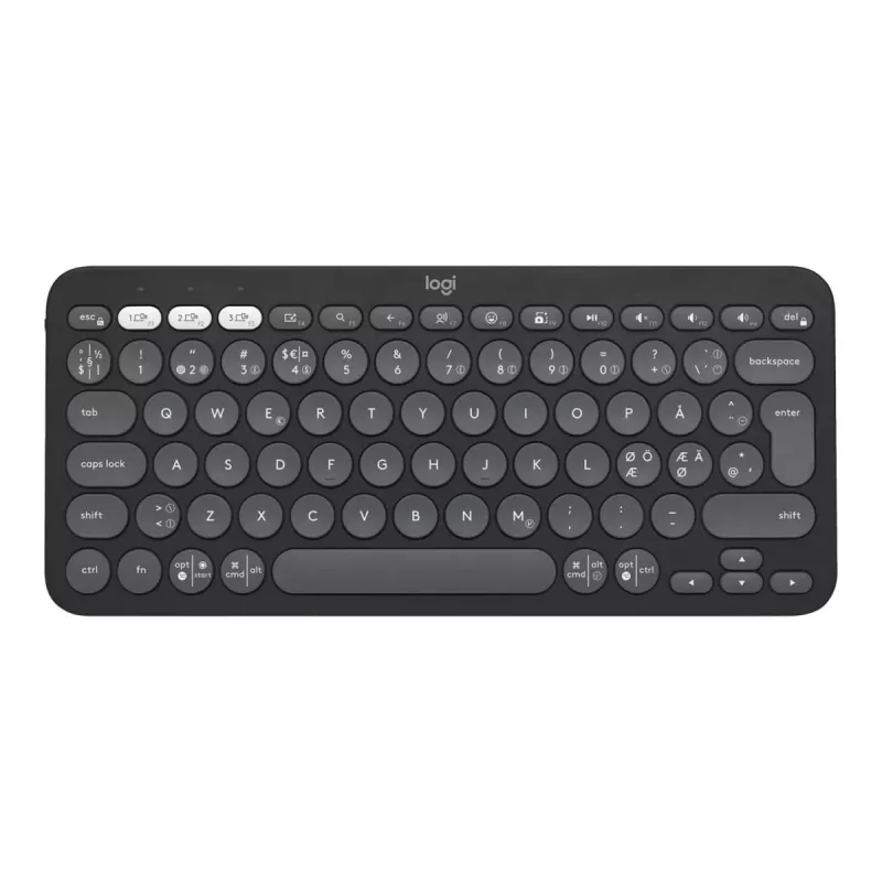 Logitech Pebble Keys 2 K380s - Bezvadu tastatūra - Bluetooth LE - QWERTY - Nordic (dāņu/somu/norvēģu/zviedru) - tonālais grafīts (920-011879)